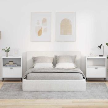 ARDEBO.de - Nachttische 2 pcs Weiß 49 x 36 x 61 cm Holzwerkstoff