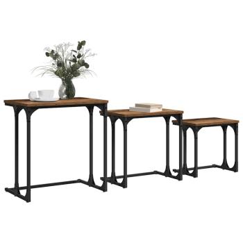 Nesting Couchtisch 3 pcs Altholz 50,5 x 35 x 53 cm