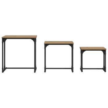 Nesting Couchtisch 3 pcs Eiche handwerklich 50,5 x 35 x 53 cm