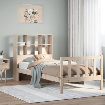 ARDEBO.de - Massivholzbett mit Regal ohne Matratze 90x190 cm Kiefer