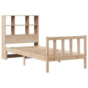 Massivholzbett mit Regal ohne Matratze 90x190 cm Kiefer