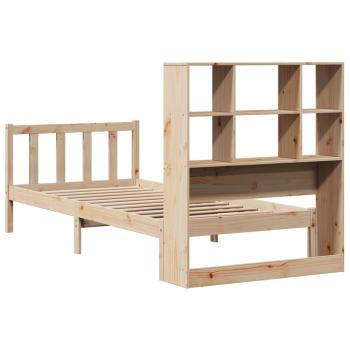 Massivholzbett mit Regal ohne Matratze 90x190 cm Kiefer