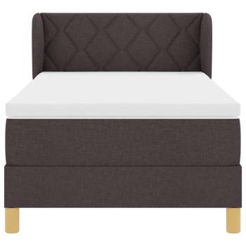 Boxspringbett mit Matratze Creme 90x200 cm Stoff Dunkelbraun