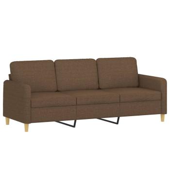 4-tlg. Sofagarnitur mit Kissen Braun Stoff