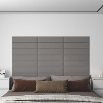 ARDEBO.de - Wandpaneele 12 Stk. Hellgrau 60x15 cm Stoff 1,08 m²