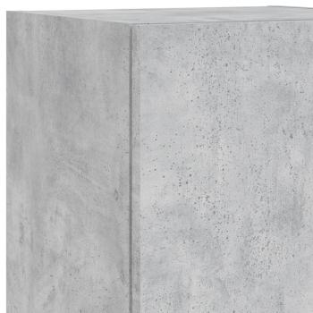 7-tlg. TV-Wohnwand mit LED-Leuchten Betongrau