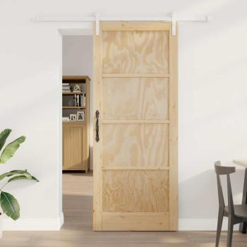 ARDEBO.de - Schiebetür Natur und Weiß 86 x 211 cm