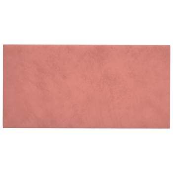 Wandpaneele 12 Stk. Rosa 30x15 cm Samt 0,54 m²