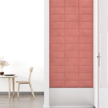 Wandpaneele 12 Stk. Rosa 30x15 cm Samt 0,54 m²