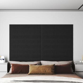 ARDEBO.de - Wandpaneele 12 Stk. Schwarz 90x15 cm Stoff 1,62 m²