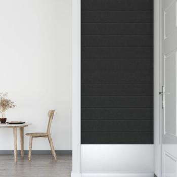 Wandpaneele 12 Stk. Schwarz 90x15 cm Stoff 1,62 m²