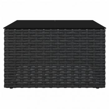 2-tlg. Garten-Lounge-Set mit Kissen Schwarz Poly Rattan