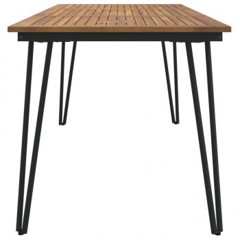 Gartentisch mit Haarnadel-Beinen 160x80x75 cm Massivholz Akazie