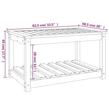 ARDEBO.de - Gartentisch Grau 82,5x50,5x45 cm Massivholz Kiefer