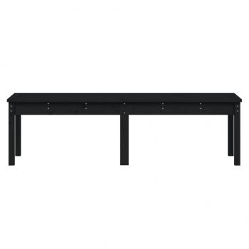 Gartenbank 2-Sitzer Schwarz 159,5x44x45 cm Massivholz Kiefer