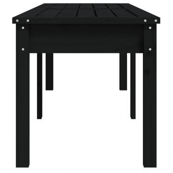 Gartenbank 2-Sitzer Schwarz 159,5x44x45 cm Massivholz Kiefer