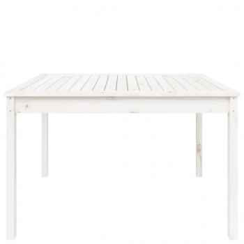 Gartentisch Weiß 121x82,5x76 cm Massivholz Kiefer