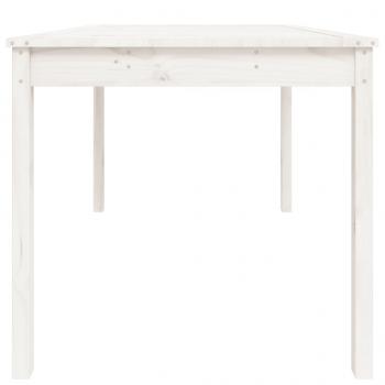 Gartentisch Weiß 121x82,5x76 cm Massivholz Kiefer