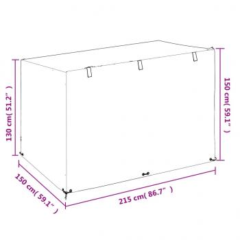 Abdeckungen für Schaukelbank 2 Stk. 12 Ösen 215x150x130/150 cm