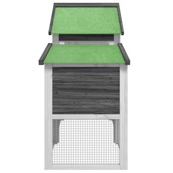 Hühnerstall Grau 186,5x58,5x113 cm Massivholz Kiefer
