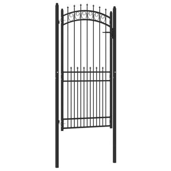 Zauntor Schwarz 100 x 200 cm Pulverbeschichteter Stahl