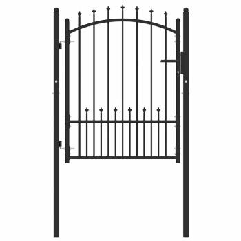 ARDEBO.de - Zauntor Schwarz 100 x 125 cm Pulverbeschichteter Stahl
