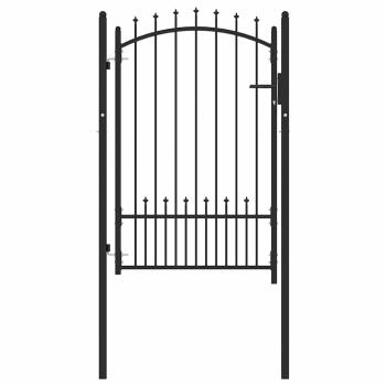 ARDEBO.de - Zauntor Schwarz 100 x 150 cm Pulverbeschichteter Stahl