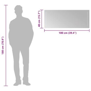 LED-Badspiegel 100x40 cm