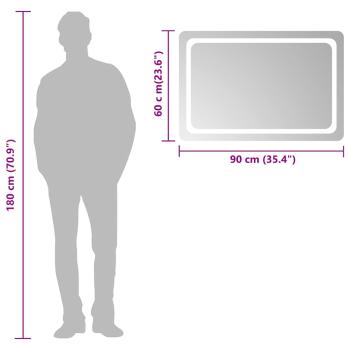 LED-Badspiegel 90x60 cm