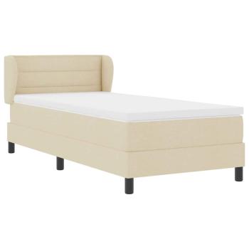 Boxspringbett mit Matratze mit Matratze Creme 80 x 200 cm Stoff
