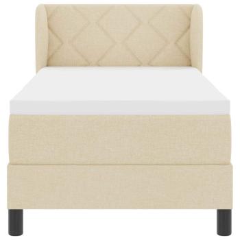 Boxspringbett mit Matratze mit Matratze Creme 80 x 200 cm Stoff