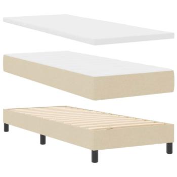 Boxspringbett mit Matratze mit Matratze Creme 80 x 200 cm