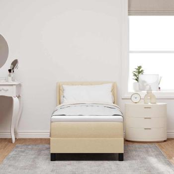 Boxspringbett mit Matratze mit Matratze Creme 80 x 200 cm