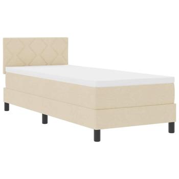 Boxspringbett mit Matratze mit Kopfteil Creme 80 x 200 cm Stoff