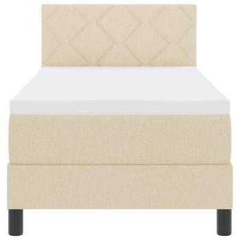 Boxspringbett mit Matratze mit Kopfteil Creme 80 x 200 cm Stoff