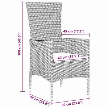 Garten Essgruppe mit Kissen 5 pcs Beige Poly-Rattan