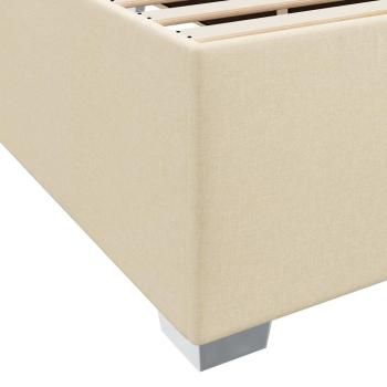 Bettgestell Creme 90 x 190 cm Stoff