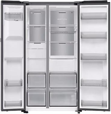 Samsung RS90F64EDTEF Stand Side-by-Side Kombination, 91,2 cm breit, 621 L, NoFrost+, Eis- und Wasserspender, Festwasseranschluss, Edelstahloptik