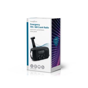 Notfallradio | Tisch Ausführumg | AM / FM | Powerbank Funktion | Akkubetrieben / Handkurbel / Stromversorgung über USB | Schwarz