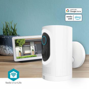 SmartLife Außenkamera | Wi-Fi | Spotlight | 3MP Full HD 1296p | IP65 | Max. Batterie-Lebensdauer: 6 Monate | Cloud Storage (optional) / microSD (not enthalten) | 5 V DC | mit Bewegungssensor | Nachtsicht | Weiss