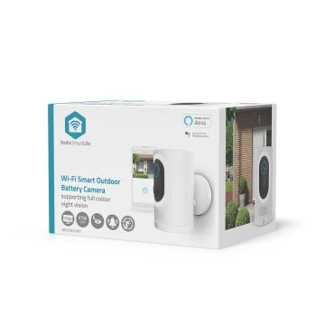 SmartLife Außenkamera | Wi-Fi | Spotlight | 3MP Full HD 1296p | IP65 | Max. Batterie-Lebensdauer: 6 Monate | Cloud Storage (optional) / microSD (not enthalten) | 5 V DC | mit Bewegungssensor | Nachtsicht | Weiss