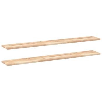 Schweberegale 2 Stk. 120x20x2 cm Massivholz Akazie Unbehandelt