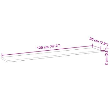 Schweberegale 4 Stk. 120x20x2 cm Massivholz Akazie Unbehandelt