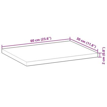 Schweberegal 60x30x2 cm Massivholz Akazie Ölbehandelt