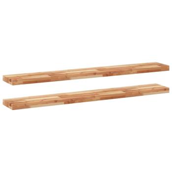 ARDEBO.de - Schweberegale 2 Stk. 140x20x4 cm Massivholz Akazie Ölbehandelt