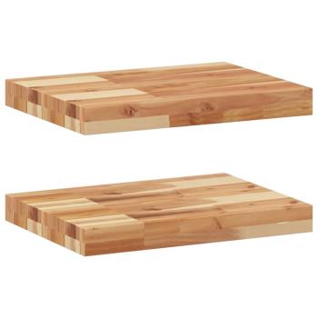Schweberegale 2 Stk. 40x30x4 cm Massivholz Akazie Ölbehandelt