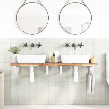 Waschbeckenregal Wandmontage Stahl und Akazienholz