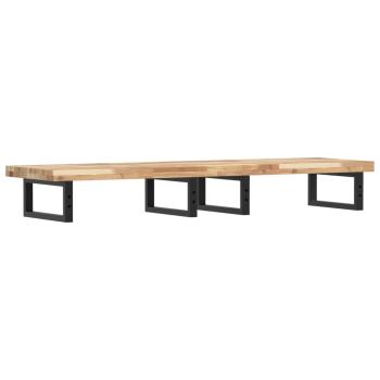 Waschbeckenregal Wandmontage Stahl und Akazienholz