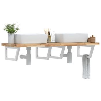 ARDEBO.de - Waschbeckenregal Wandmontage Stahl und Akazienholz
