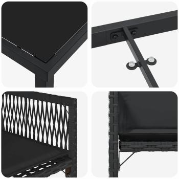 Garten Essgruppe 5 pcs Schwarz Poly-Rattan